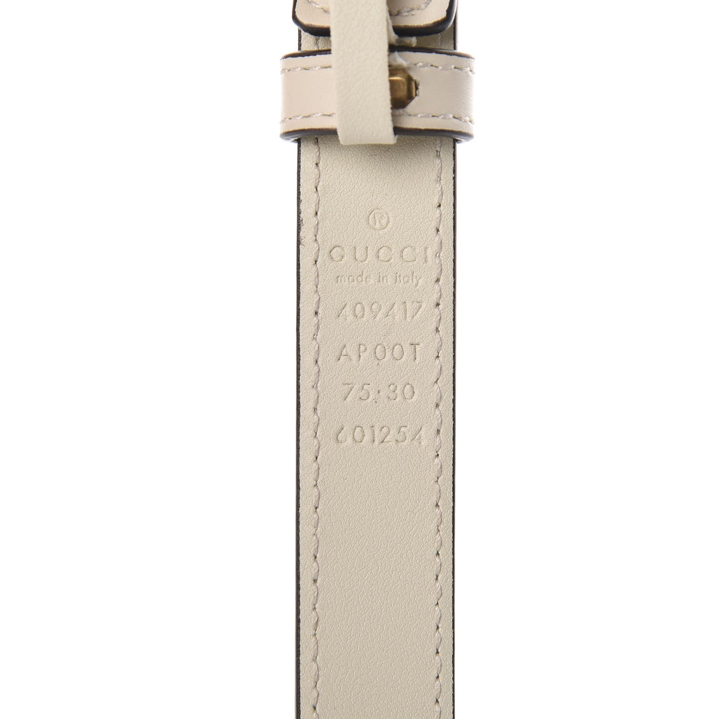 Calfskin Double G 20mm Belt 75 30 Mystic White