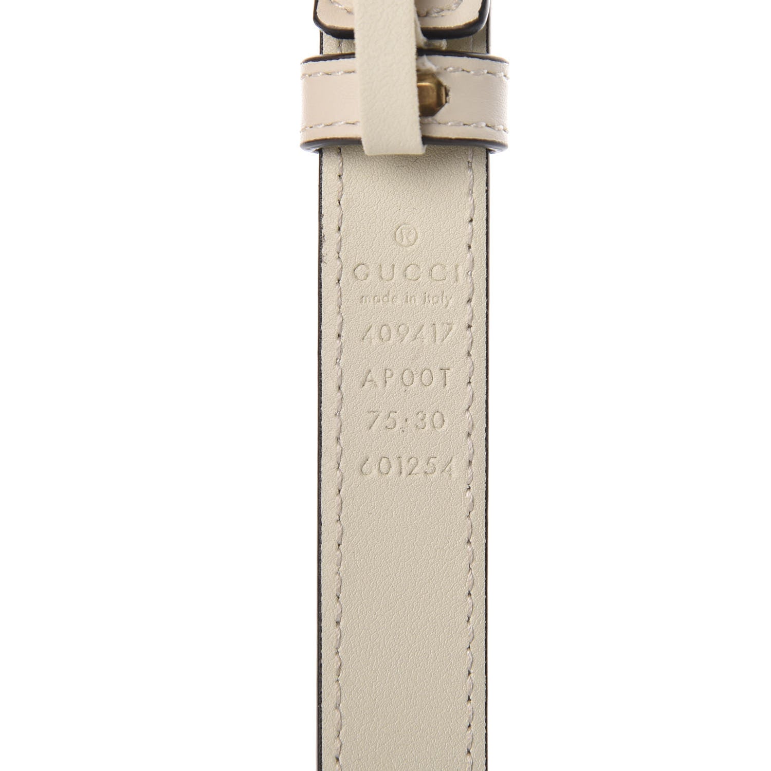 Gucci Calfskin Double G 20mm Belt 75 30 Mystic White 3 of 6