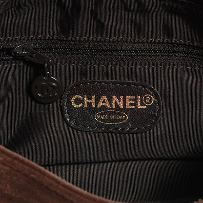 Chanel Suede Bekko Chain CC Shopping Tote Dark Brown 6 of 7
