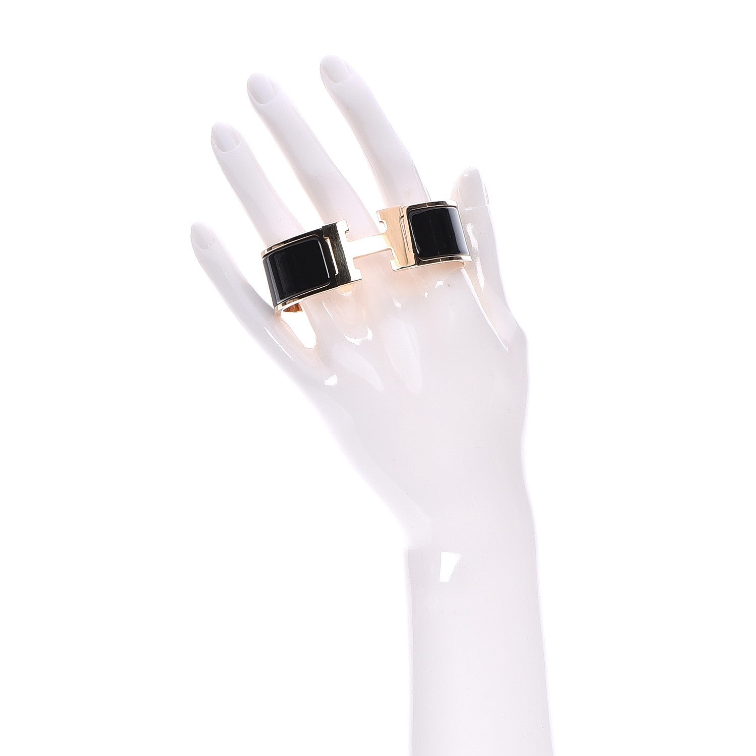 Hermes Enamel Wide Clic Clac H Bracelet GM Black 2 of 8