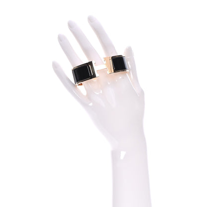 Hermes Enamel Wide Clic Clac H Bracelet GM Black 2 of 8