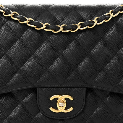 Chanel Caviar Quilted Jumbo Double Flap Black 8 of 13