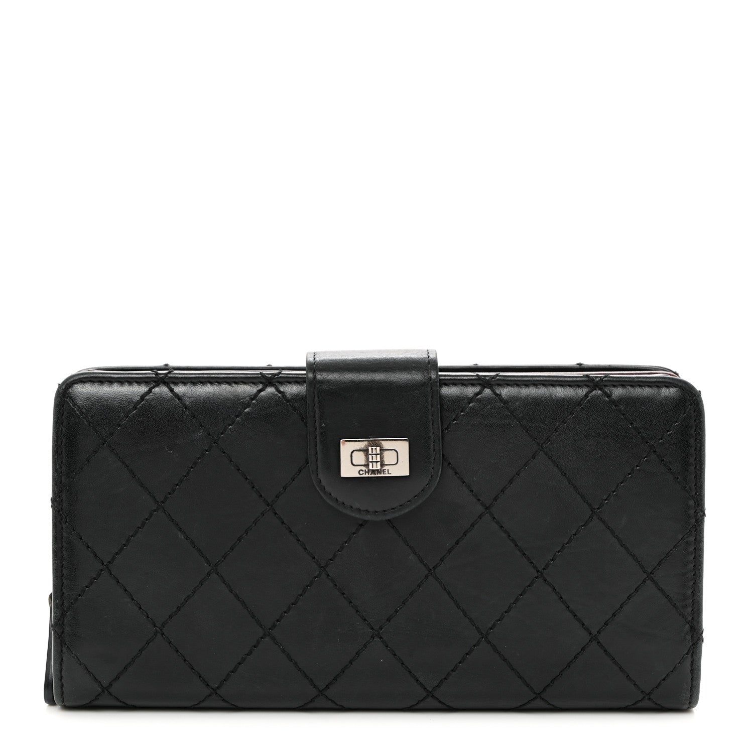 Chanel Lambskin Stitched Mademoiselle French Wallet Black 1 of 15