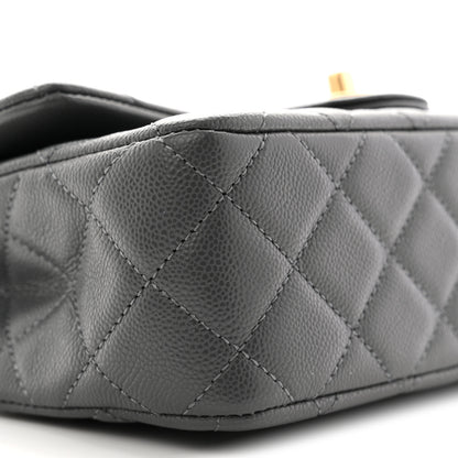 Chanel Caviar Quilted Mini Handy CC Flap Grey 9 of 11