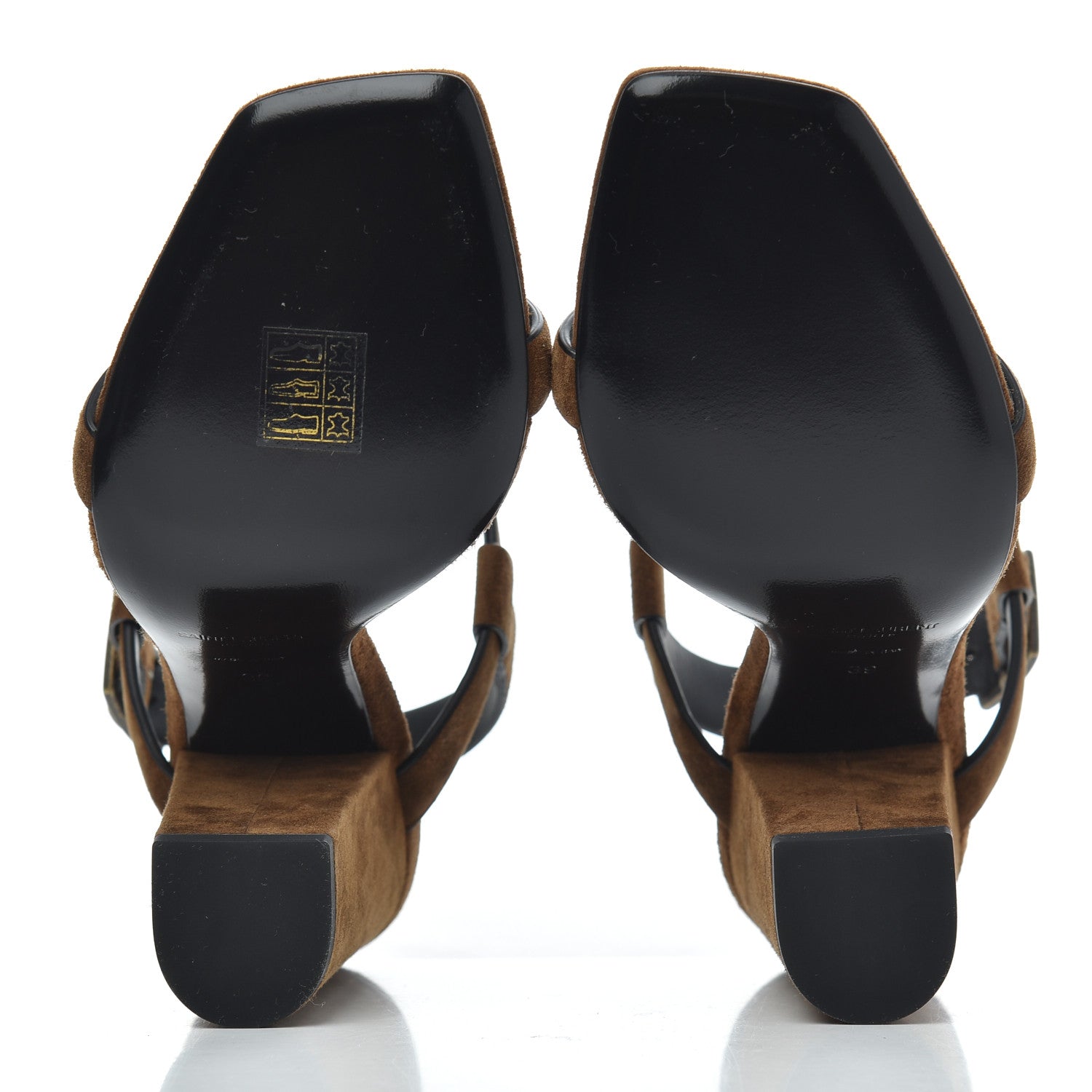 Saint Laurent Suede Oak 100 Ankle Strap Sandals 39 Land 5 of 14