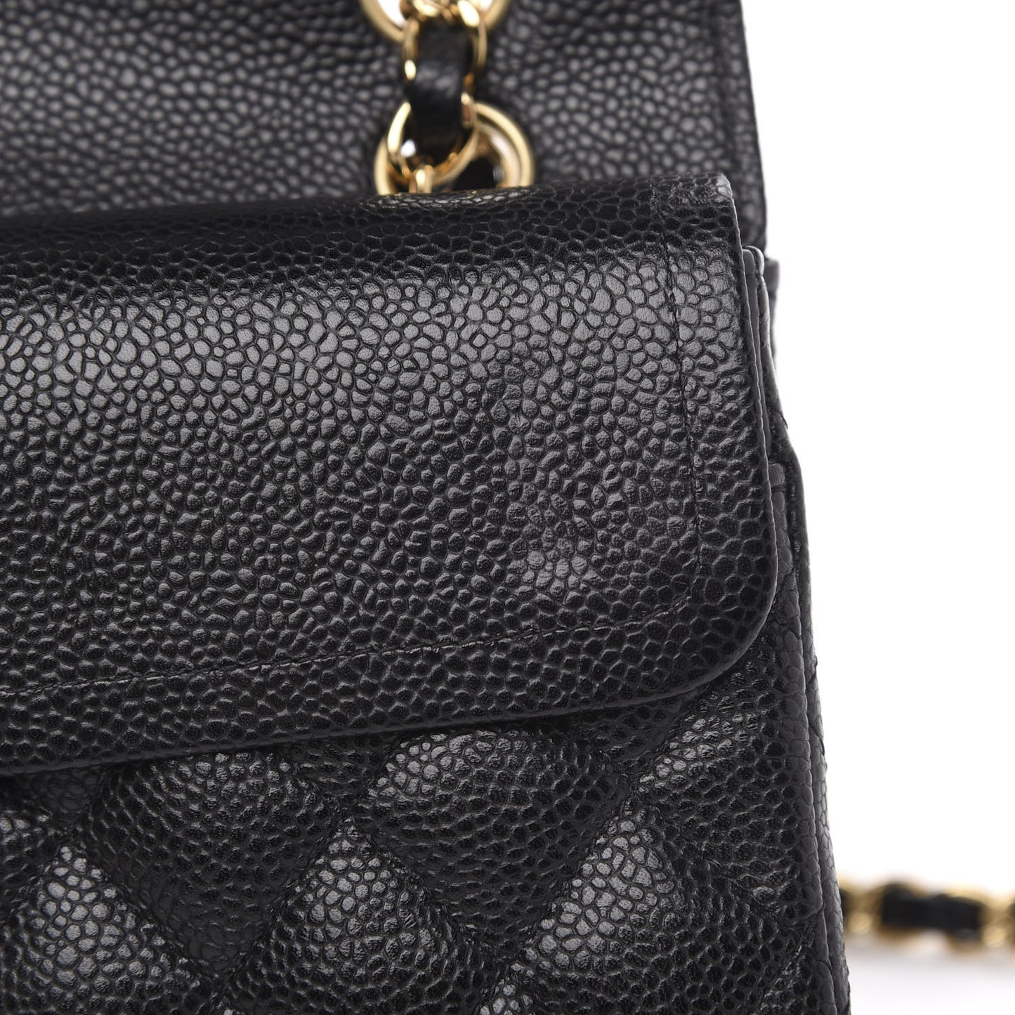 Caviar Quilted Small Double Flap Black
