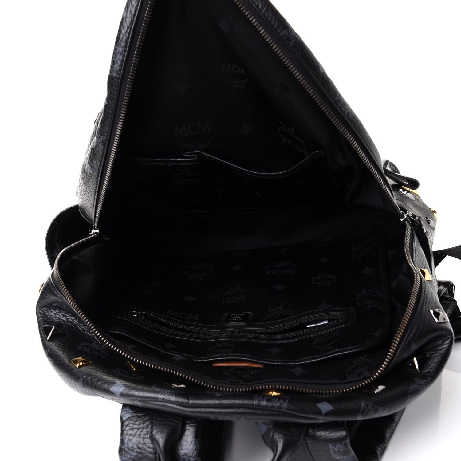 MCM Visetos Medium Studded Stark Backpack Black 4 of 10