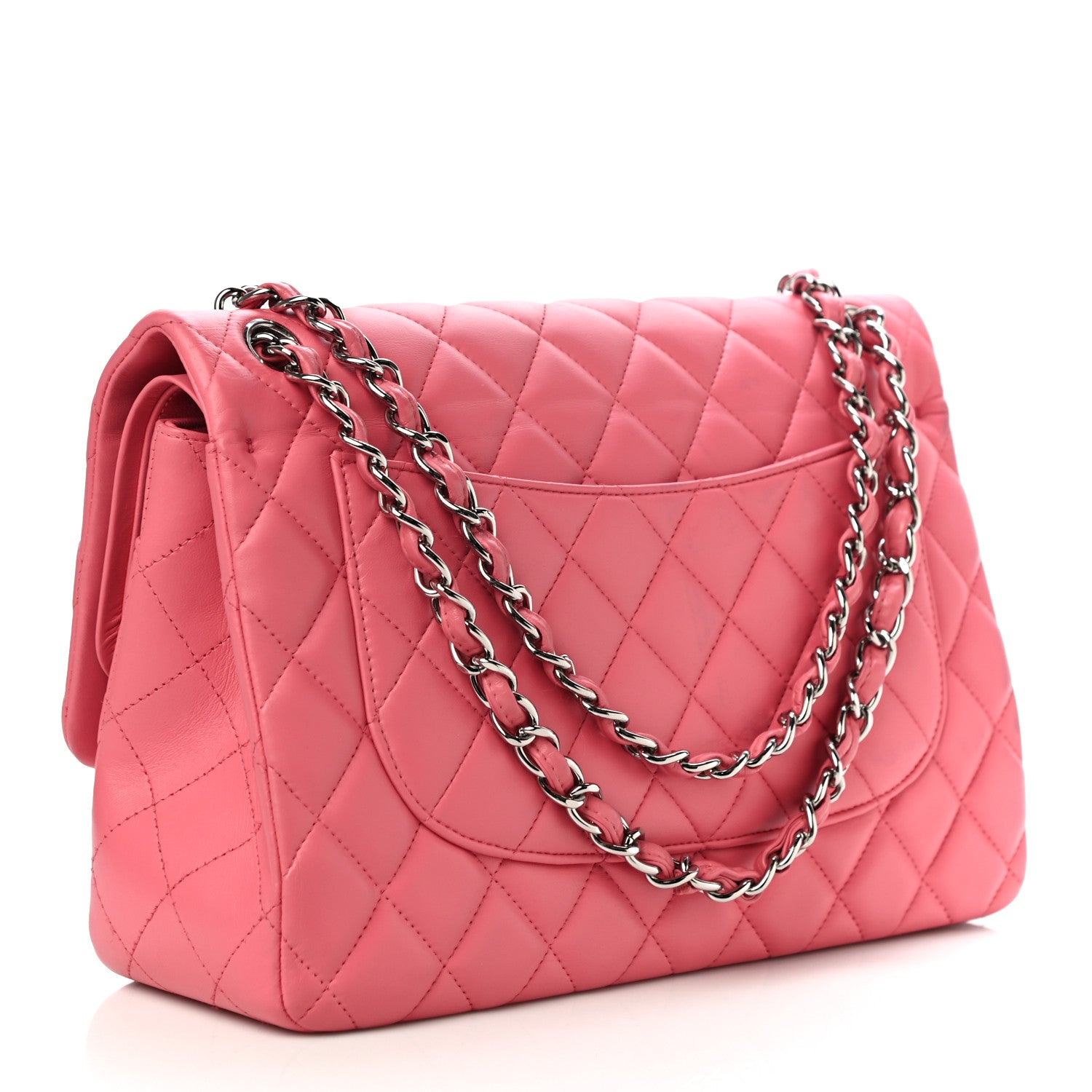 Chanel Lambskin Quilted Jumbo Double Flap Pink 3 of 12