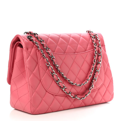 Chanel Lambskin Quilted Jumbo Double Flap Pink 3 of 12