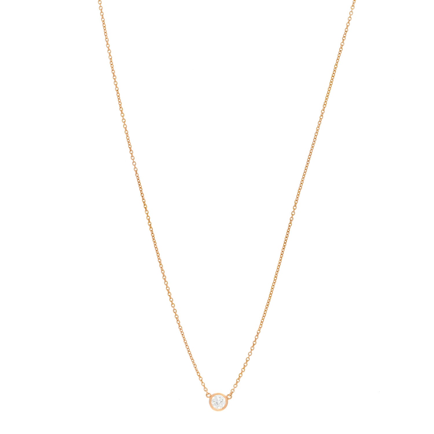Tiffany 18K Yellow Gold Diamond .28ct Elsa Peretti Diamonds by the Yard Pendant Necklace 1 of 9