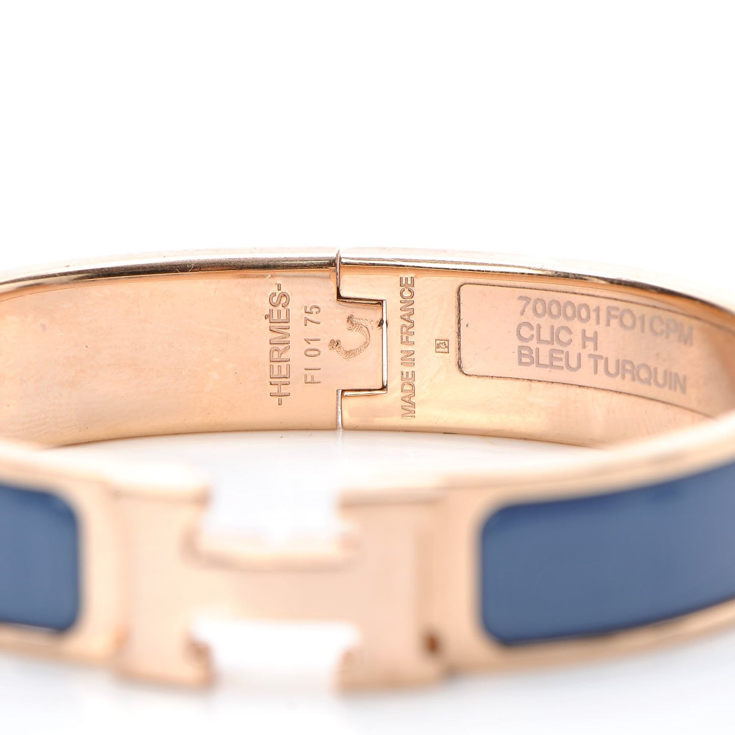 Enamel Narrow Clic Clac H Bracelet PM Bleu Turquin