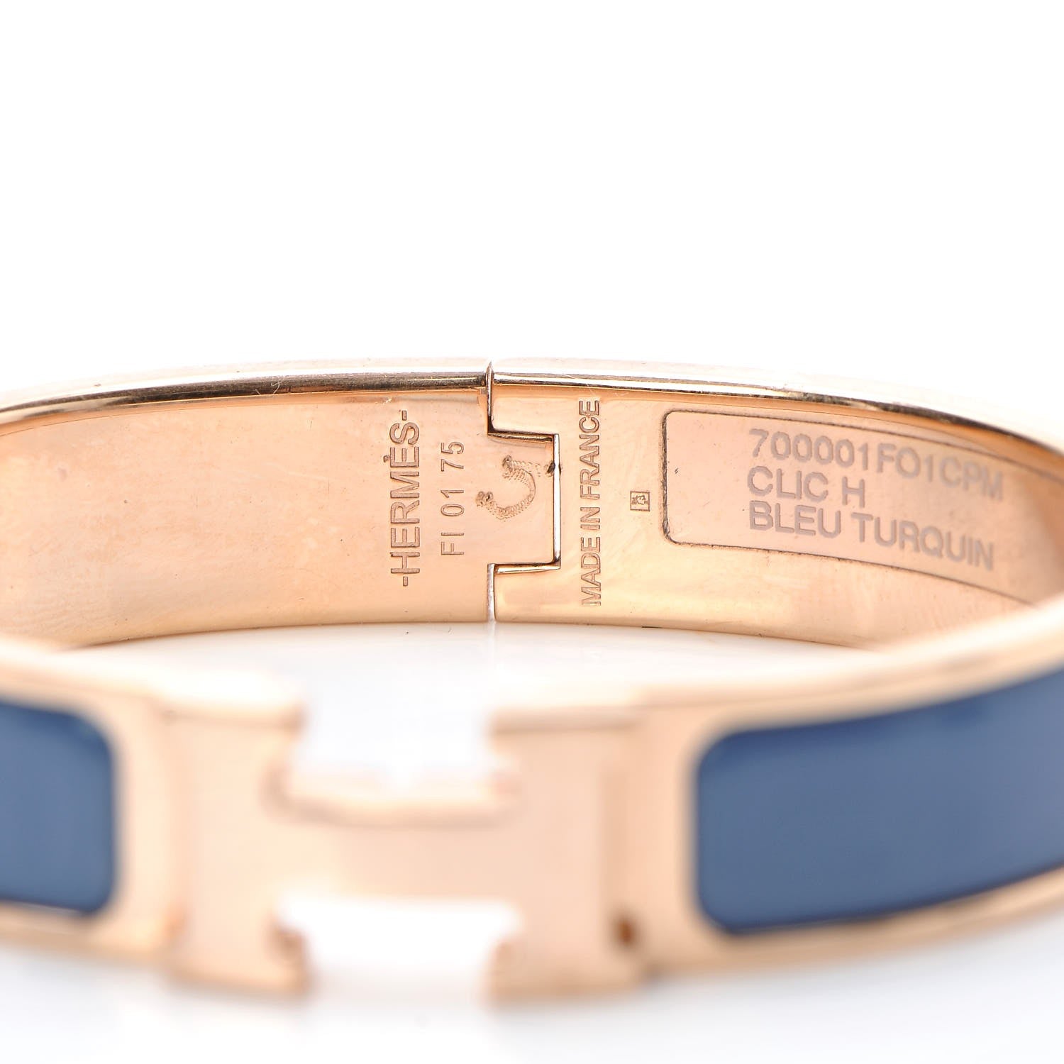 Hermes Enamel Narrow Clic Clac H Bracelet PM Bleu Turquin 4 of 4