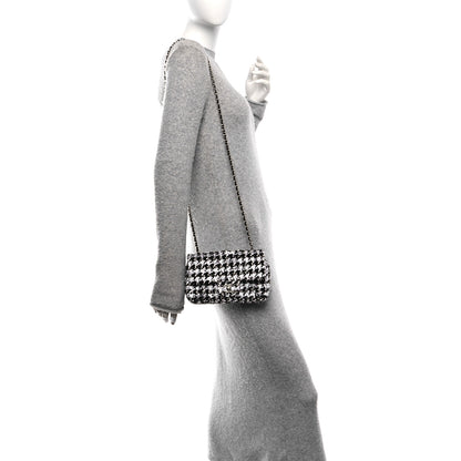 Chanel Sequin Houndstooth Small Flap Black White 2 of 12