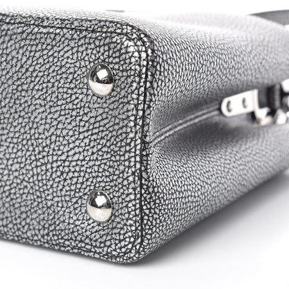 Louis Vuitton Metallic Taurillon Capucines PM Silver Black 11 of 11