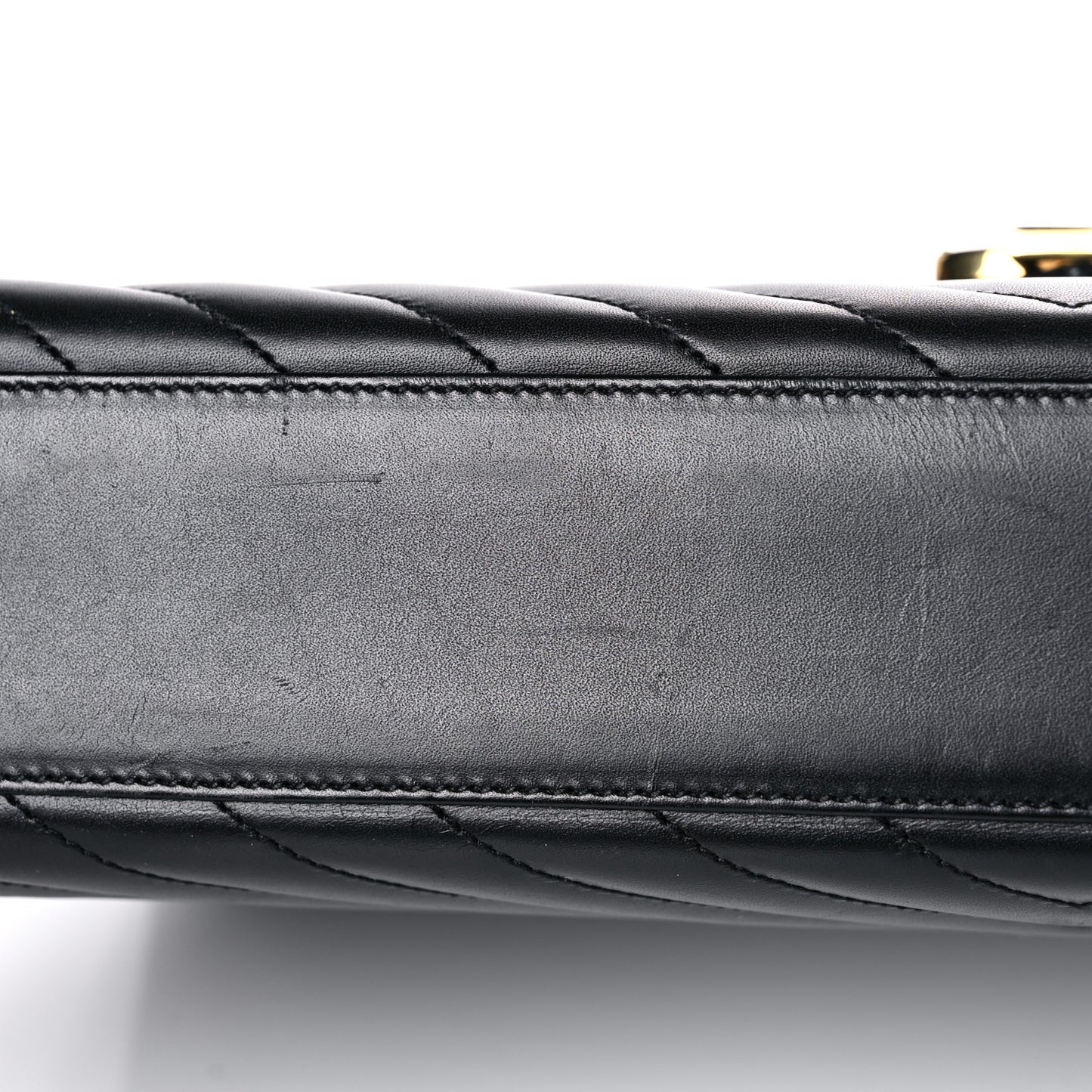 Smooth Calfskin Matelasse Chevron Large Monogram Satchel Black