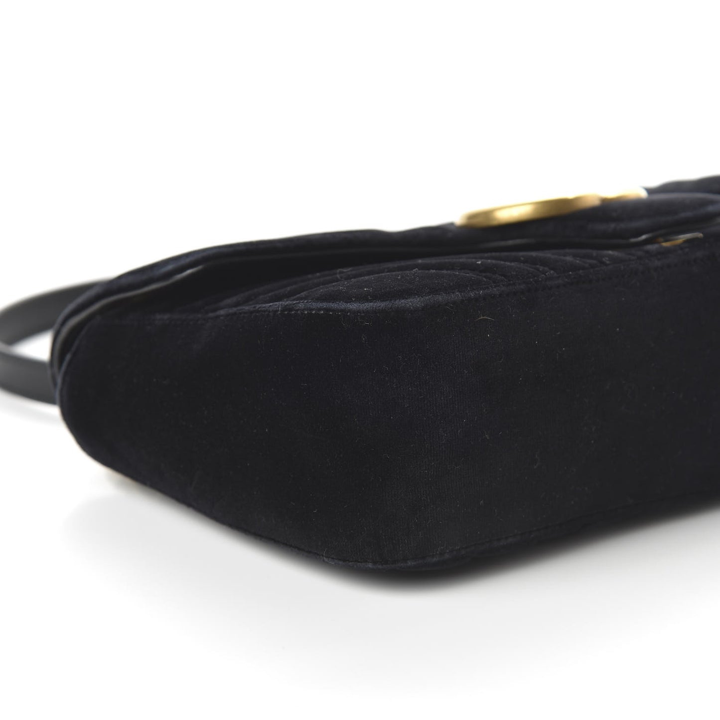 Velvet Matelasse Small GG Marmont Shoulder Bag Black