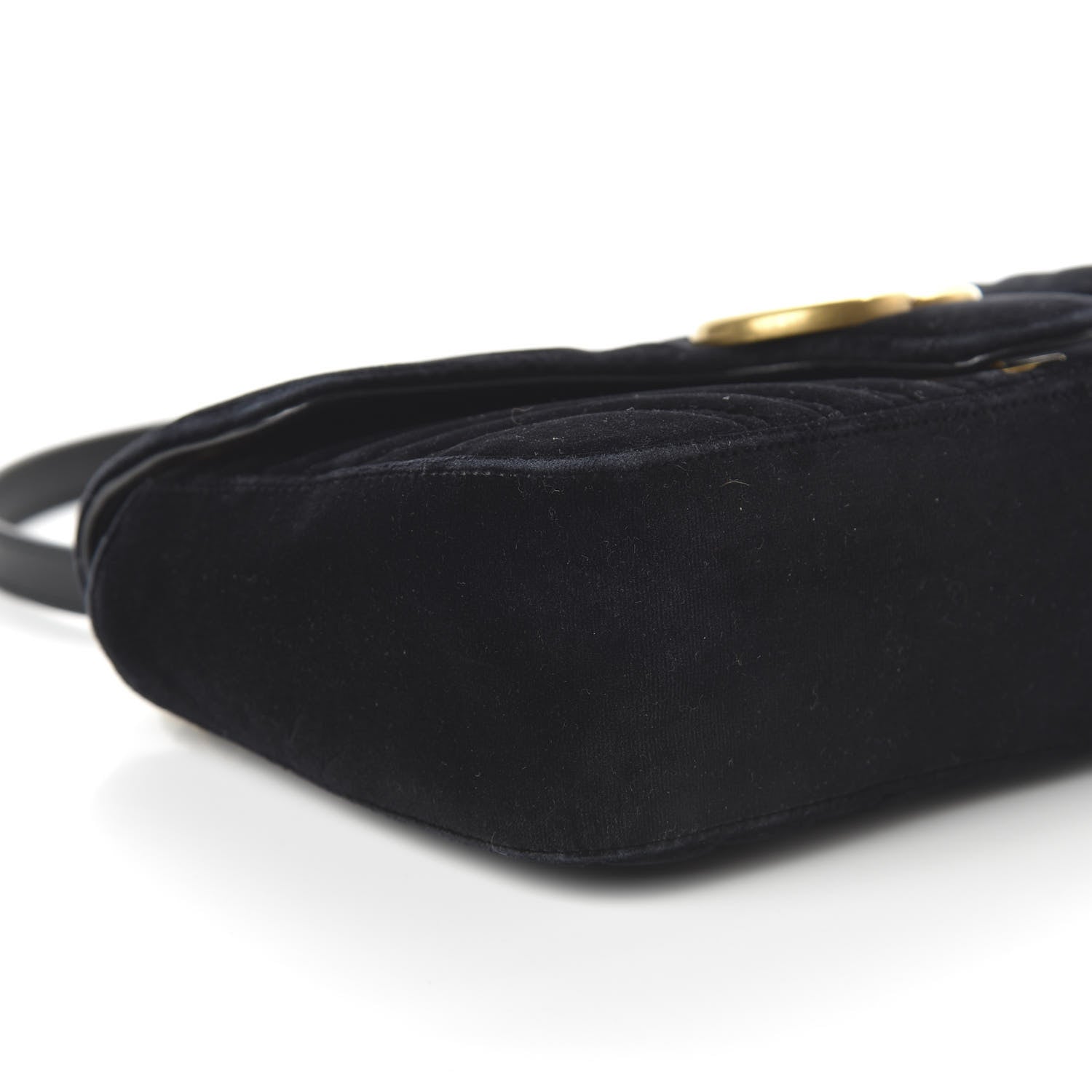 Gucci Velvet Matelasse Small GG Marmont Shoulder Bag Black 6 of 10