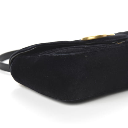 Gucci Velvet Matelasse Small GG Marmont Shoulder Bag Black 6 of 10