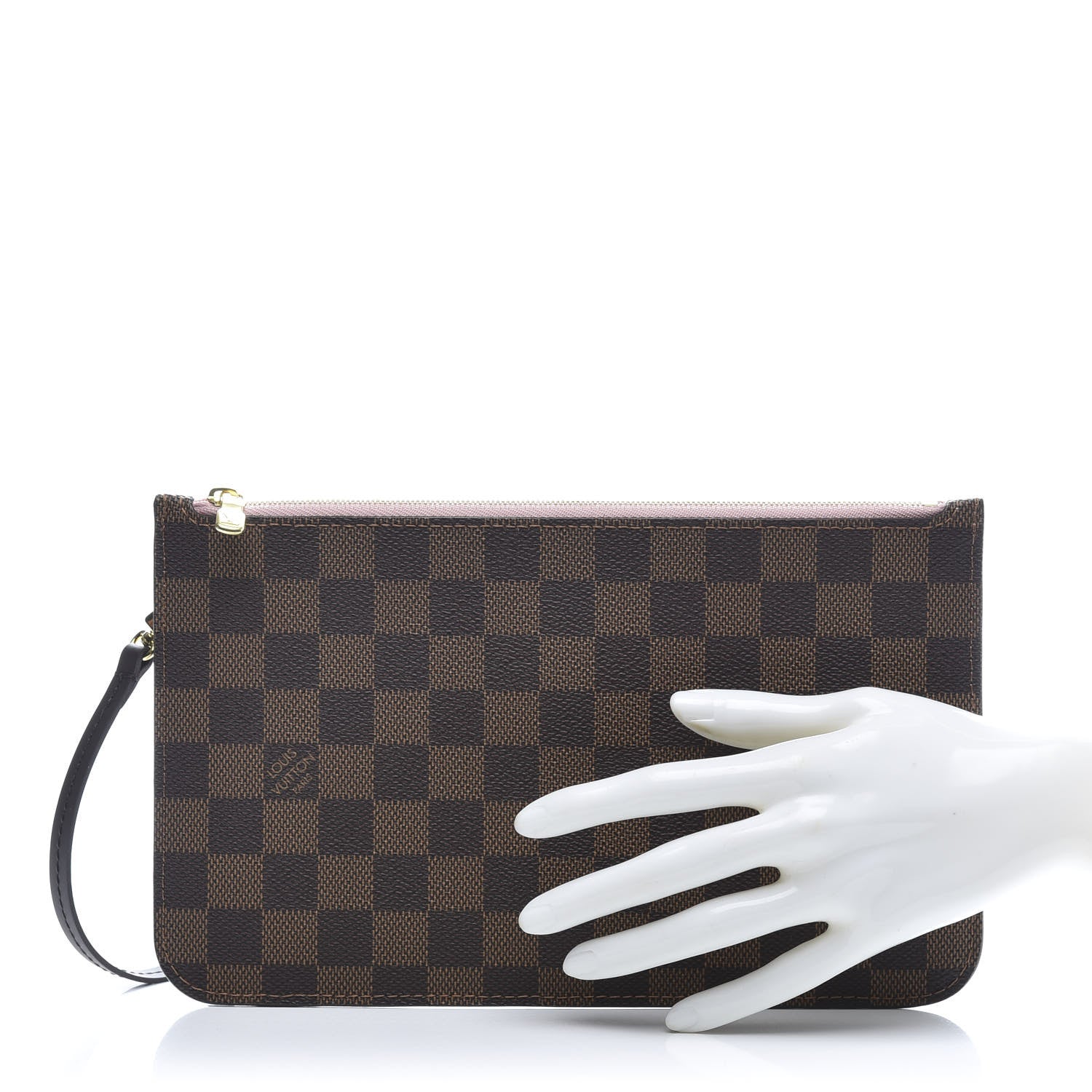 Louis Vuitton Damier Ebene Neverfull MM GM Pochette Rose Ballerine 2 of 10
