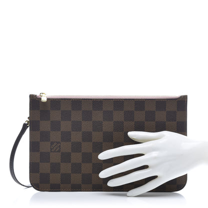 Louis Vuitton Damier Ebene Neverfull MM GM Pochette Rose Ballerine 2 of 10