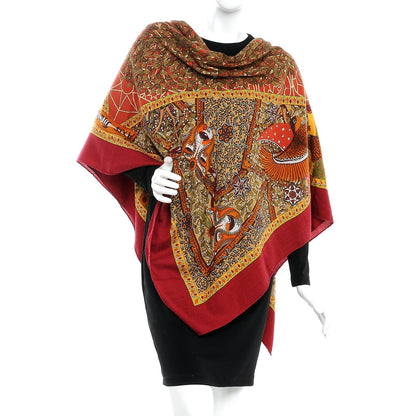 Hermes Cashmere Silk Axis Mundi Shawl 140 2 of 7