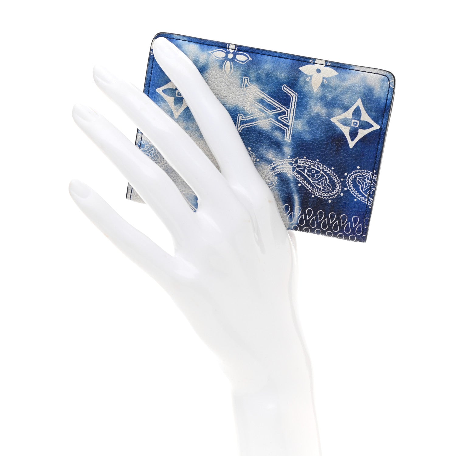 Louis Vuitton Cowhide Monogram Bandana Pocket Organizer Blue 2 of 6
