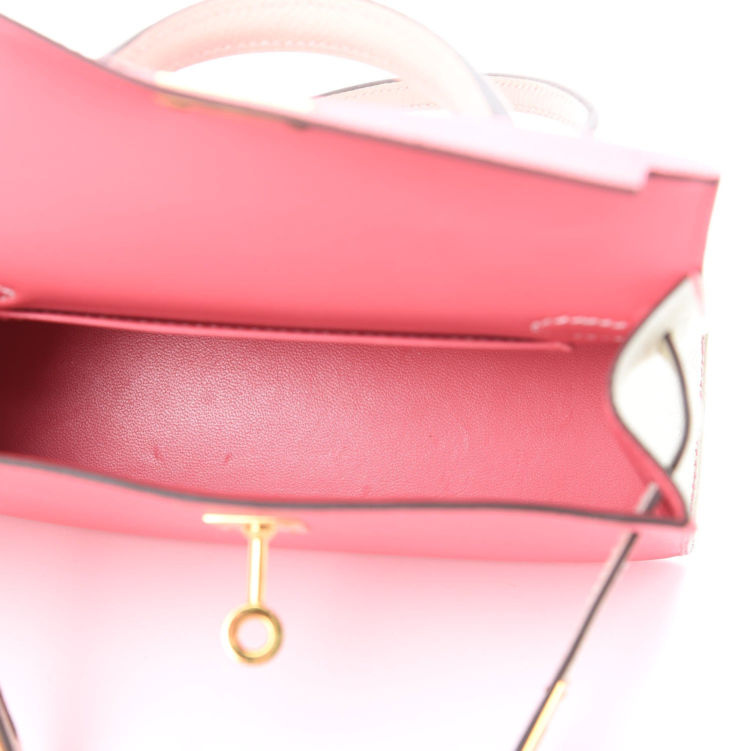Hermes Epsom Horseshoe Mini Kelly Sellier 20 Rose Azalee Craie 5 of 12
