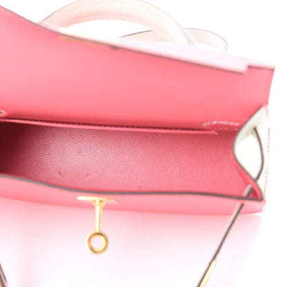 Hermes Epsom Horseshoe Mini Kelly Sellier 20 Rose Azalee Craie 5 of 12