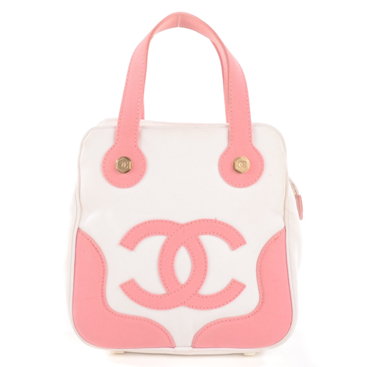 Canvas CC Handbag White Pink