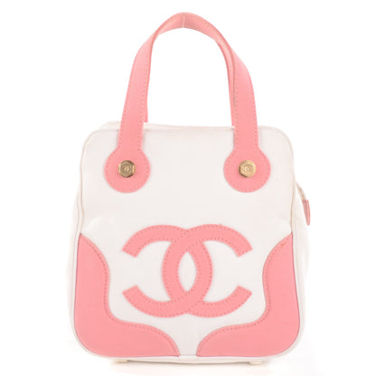 Chanel Canvas CC Handbag White Pink 1 of 7