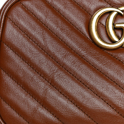 Gucci Glazed Calfskin Matelasse Diagonal Small GG Marmont Chain Shoulder Bag Cuir 12 of 17