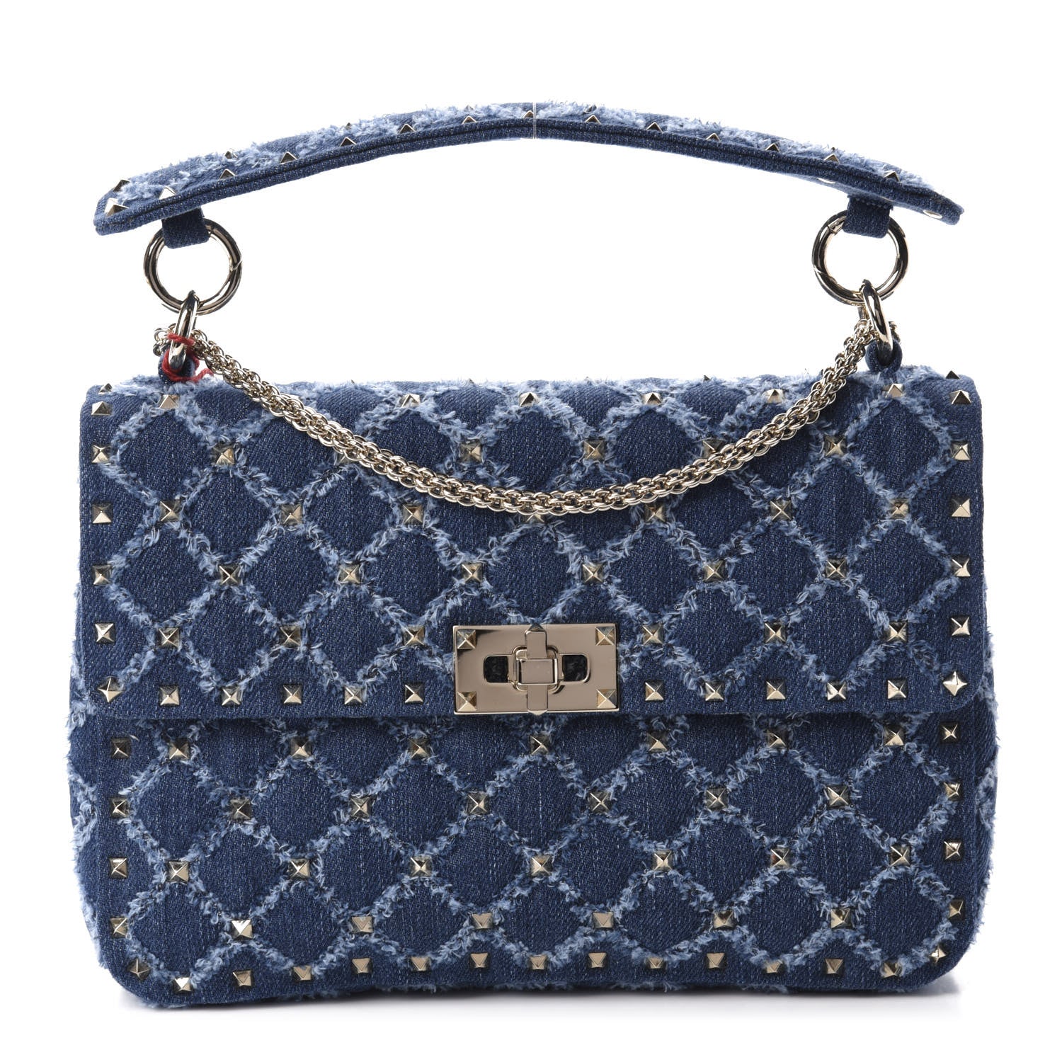 Valentino Garavani Denim Medium Rockstud Spike Shoulder Bag Denim 1 of 9