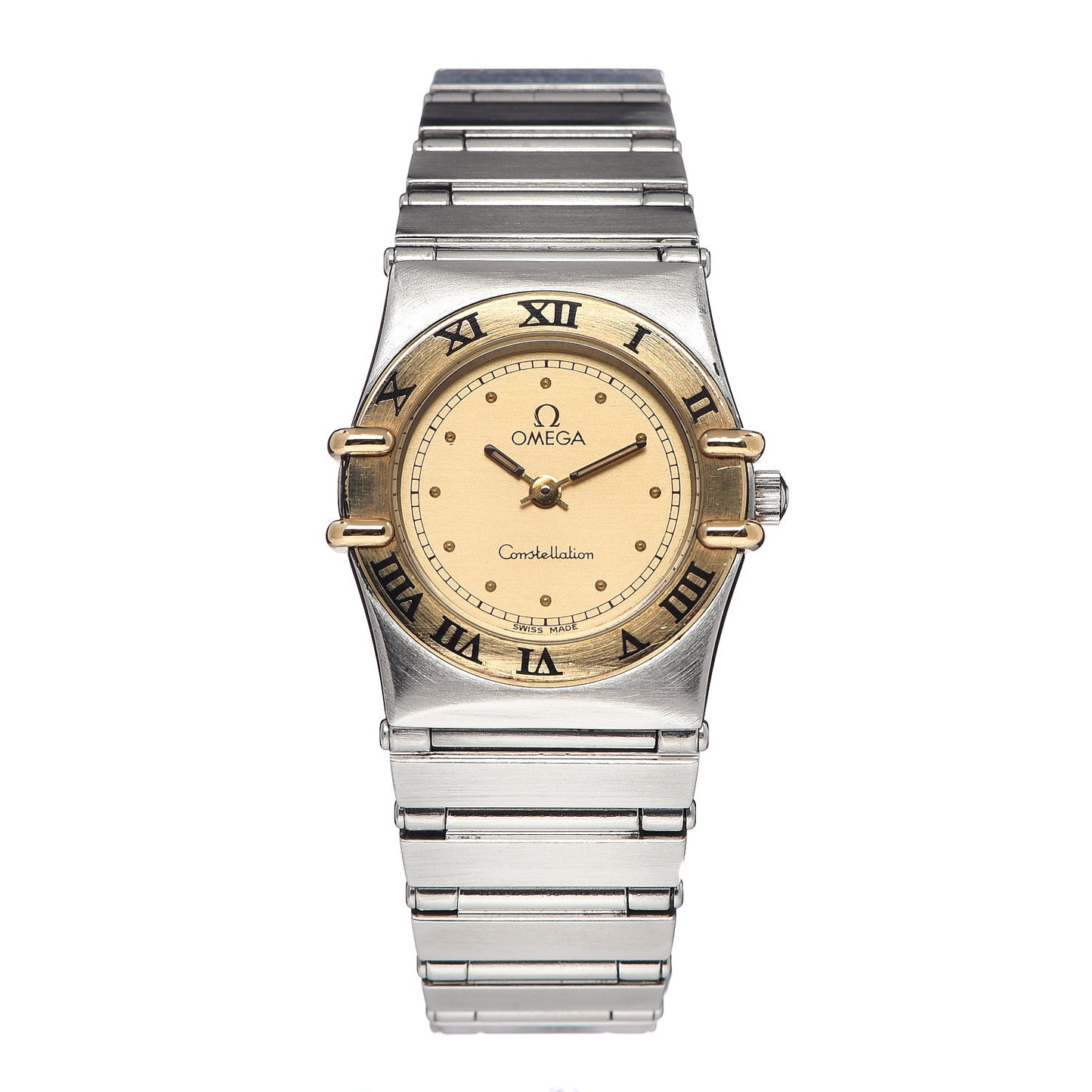 Stainless Steel 18K Yellow Gold 22mm Constellation Quartz Watch Champagne 795.1080