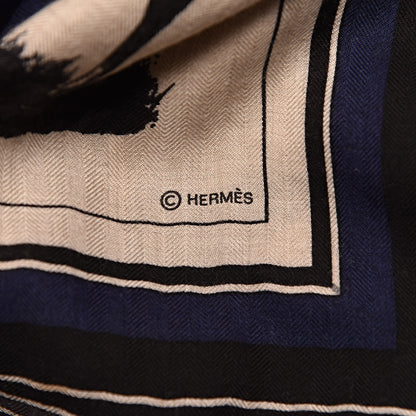Hermes Cashmere Silk Couvertures Et Tenues de Jour Shawl 140 3 of 6