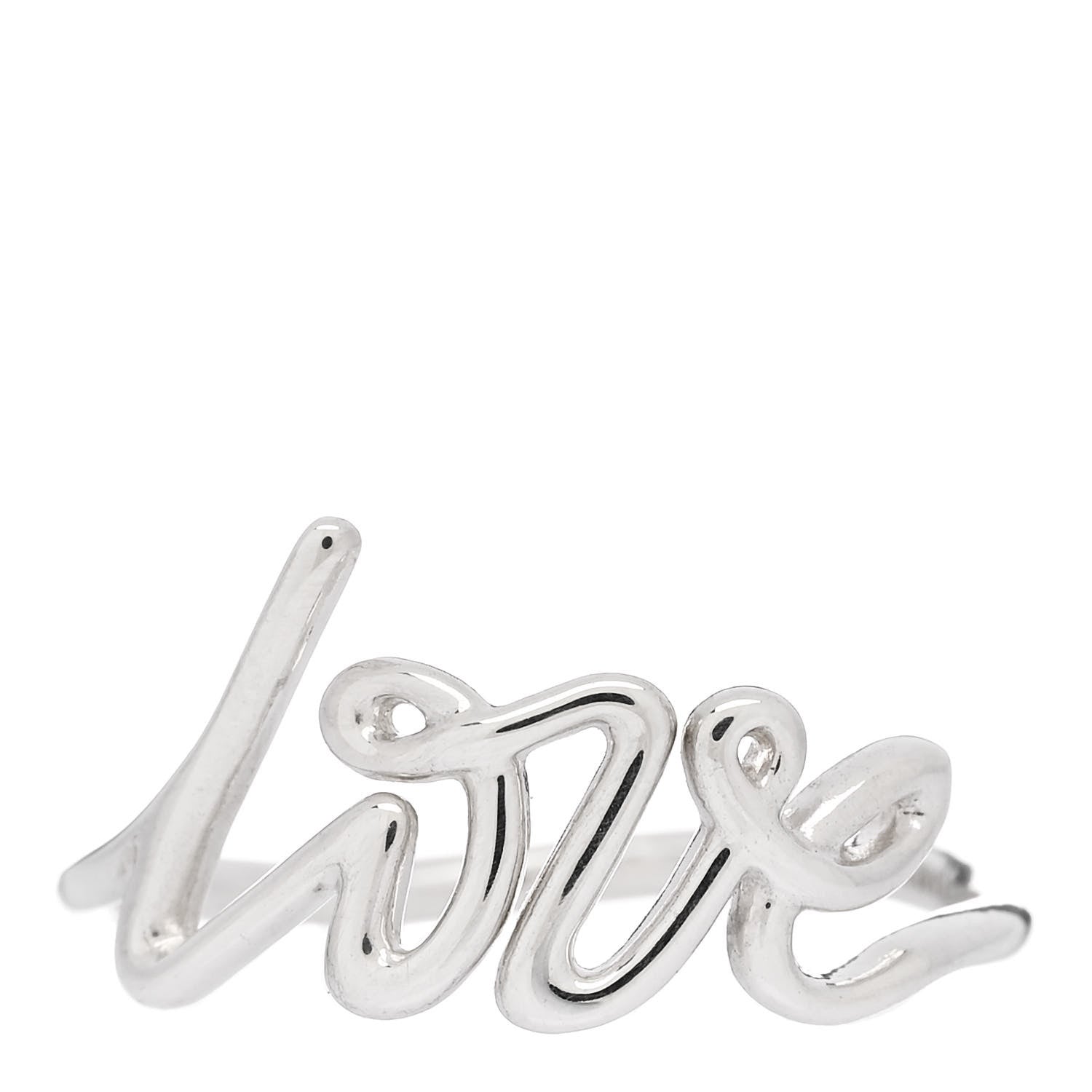 Tiffany Sterling Silver Paloma Picasso Graffiti Love Ring 56 7.5 1 of 5