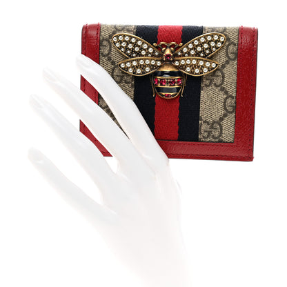 Gucci GG Supreme Monogram Queen Margaret Card Case Red 2 of 7