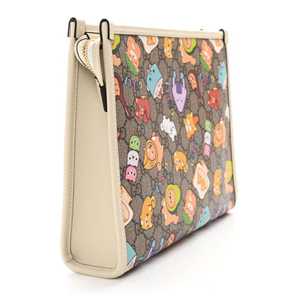 Gucci GG Supreme Monogram Animal Kawaii Cosmetic Case Multi White 3 of 7