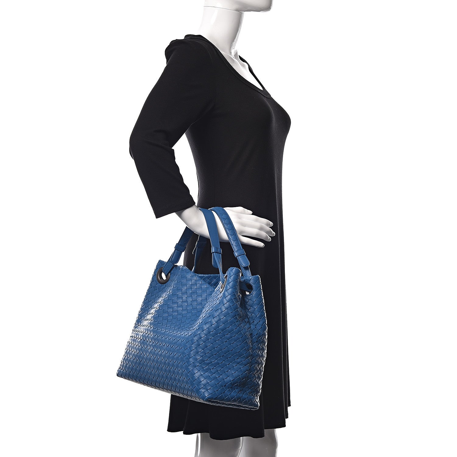 Bottega Veneta Nappa Intrecciato Medium Garda Bag Blue 2 of 11
