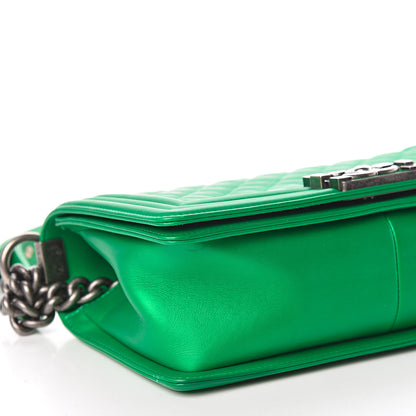 Chanel Metallic Calfskin Quilted Medium Boy Flap Green 8 of 12