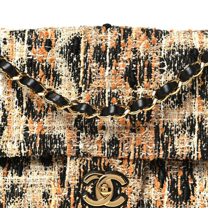Chanel Tweed Mixed Fibers Leopard Print Small Souplissimo Maxi Flap Brown Black White 8 of 11