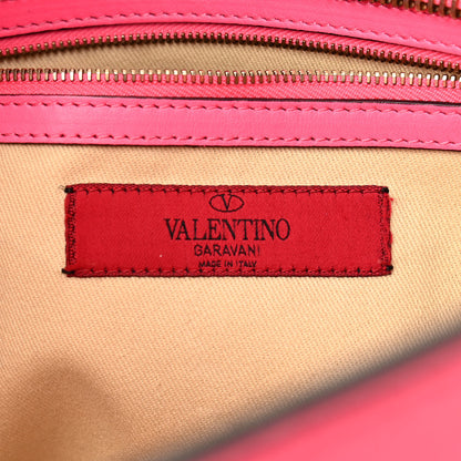 Valentino Garavani Vitello Rockstud Double Handle Tote Fuxia Fluo 6 of 14