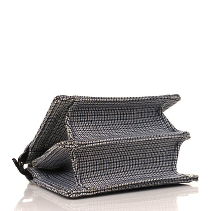 Fendi Wool Fabric Jacquard Cuoio Small Houndstooth FF 1974 Petite Peekaboo I SEE U Satchel Grey Black 3 of 8