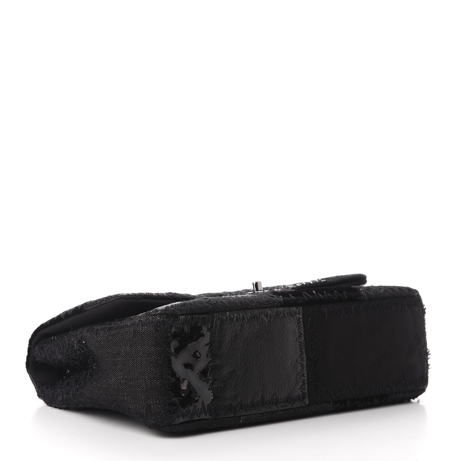 Chanel Tweed Patchwork Jumbo Single Flap Black 5 of 11