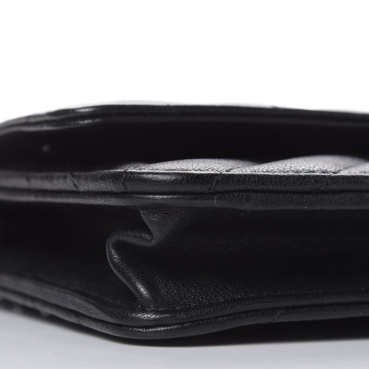 Chanel Sheepskin Chevron Reissue Wallet On Chain WOC So Black 9 of 11