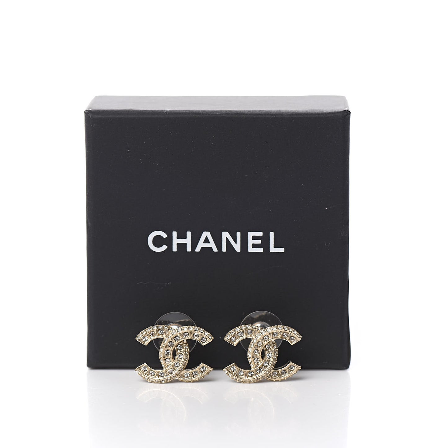 Crystal Timeless CC Earrings Light Gold