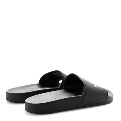 Balenciaga Rubber Logo Pool Slide Sandals 37 Black 10 of 16