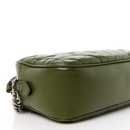 Gucci Calfskin Matelasse Aria Small GG Marmont Chain Shoulder Bag Military Wood 10 of 11
