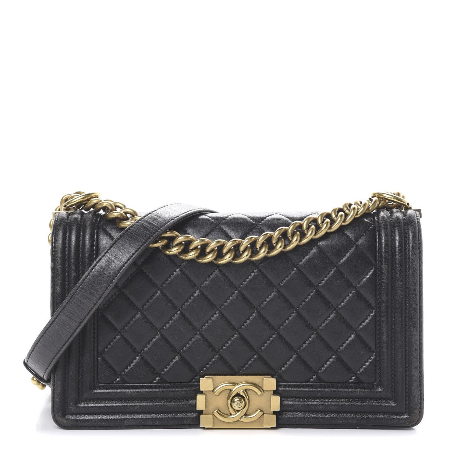 Chanel Calfskin Quilted Medium Boy Flap Black 1 of 20