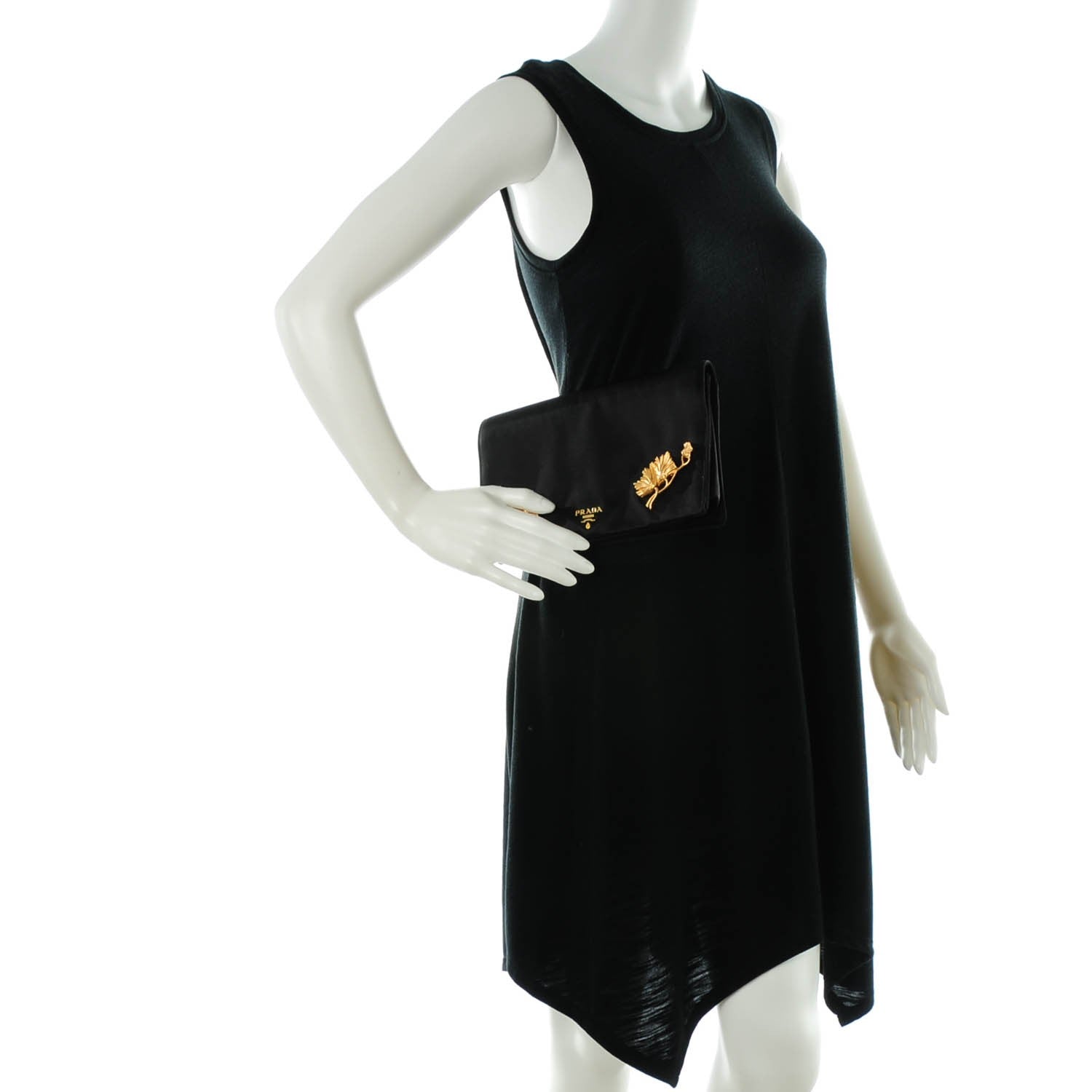 Prada Satin Evening Clutch Black 2 of 7