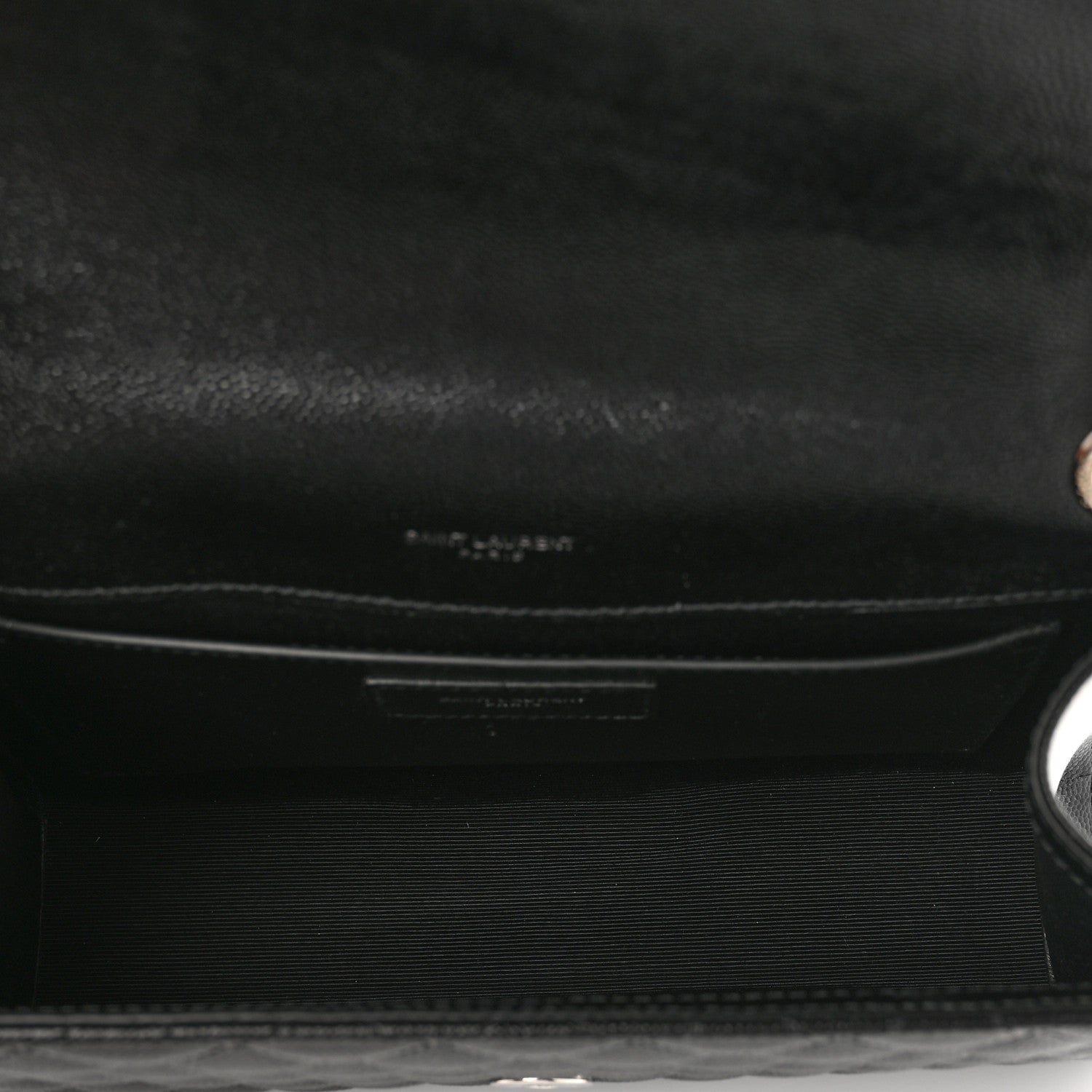 Saint Laurent Grain De Poudre Textured Mixed Matelasse Triquilt Medium Monogram Satchel Black 5 of 9